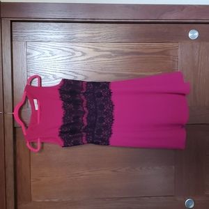 Bright Pink/Black Lace Loft Dress